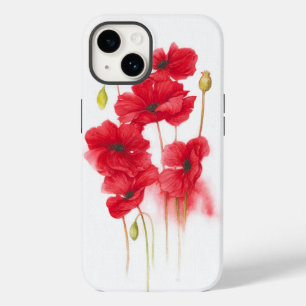 Coque Case-Mate iPhone Peinture rouge sur le pavot blanc