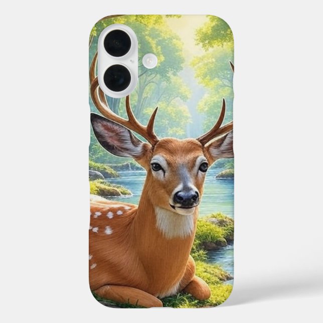 Coques Case-Mate iPhone Peinture sur la forêt de cerfs (Verso)