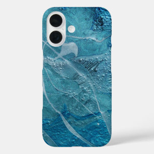 Coque Pour iPhone 16 Peinture turquoise lourde Abstraite