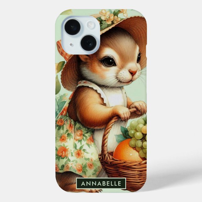 Coques Case-Mate iPhone Peinture vintage d'écureuil (Verso)