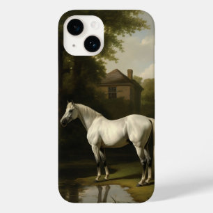 Coque Case-Mate iPhone Peinture vintage équestre blanche Cheval