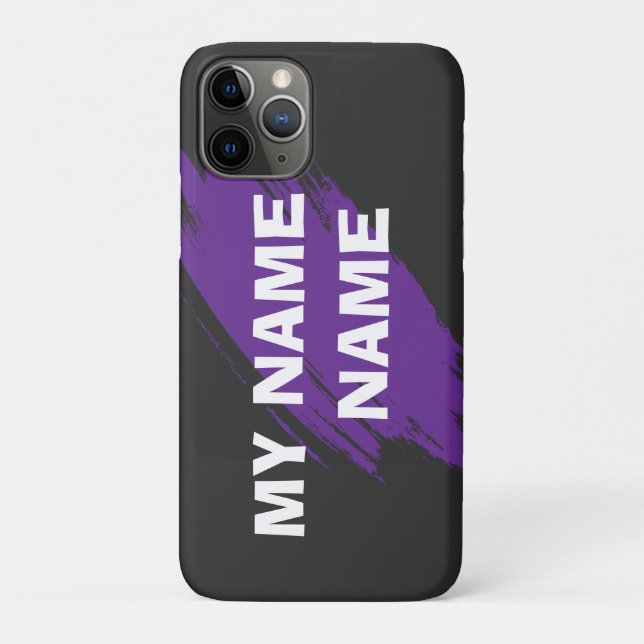 Coques Case-Mate iPhone Peinture violette texte personnalisé (Dos)