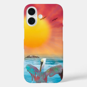 Coque Pour iPhone 16 Pélicans Brown SOLEILLÉS PELICANS