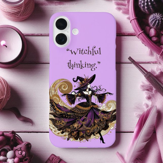 Coques Case-Mate iPhone Pensée Éffrayante violet méchant Art Déco (Witchful Thinking Spooky Purple Wicked Art Deco Case-Mate iPhone Case)