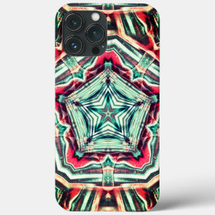 Case-Mate iPhone Case Pentagone over star, worn aged red and dark green