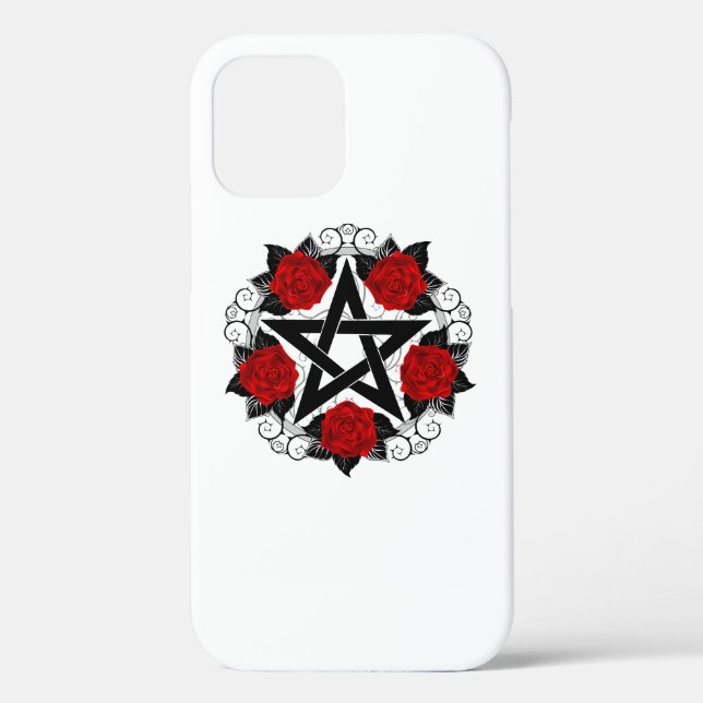 Coques Case-Mate iPhone Pentagramme aux roses rouges (Verso)