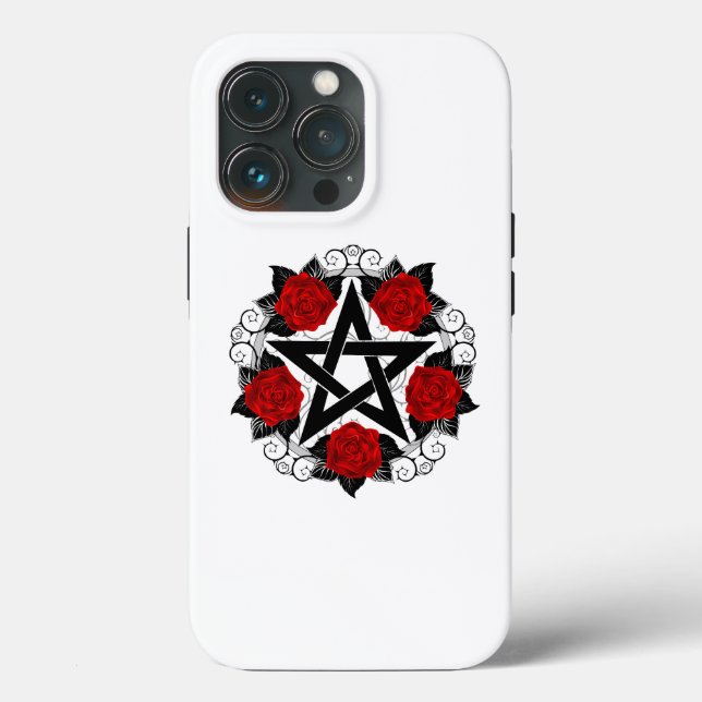 Coques Case-Mate iPhone Pentagramme aux roses rouges (Verso)