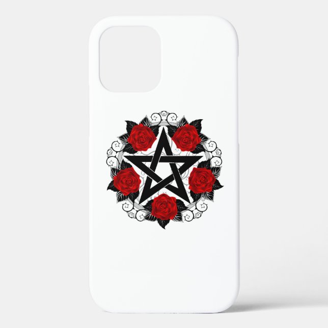 Coques Case-Mate iPhone Pentagramme aux roses rouges (Verso)