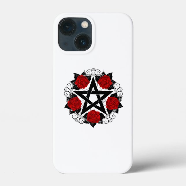 Coques Case-Mate iPhone Pentagramme aux roses rouges (Verso)