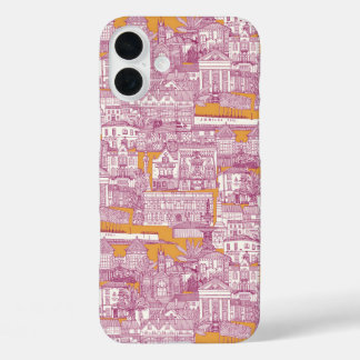Coque Pour iPhone 16 Plus Penzance toile fuchsia clémentine