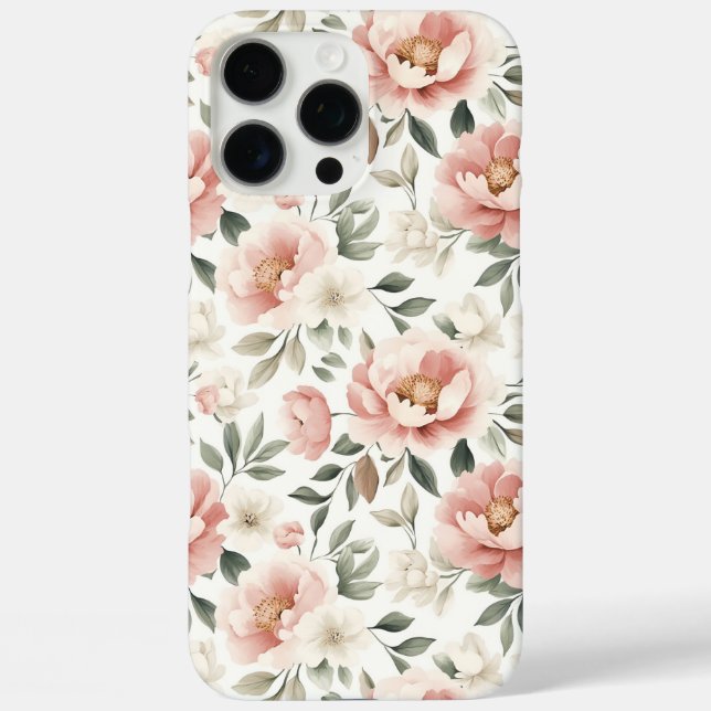 Coques Case-Mate iPhone Peonées roses poussiéreuses (Verso)