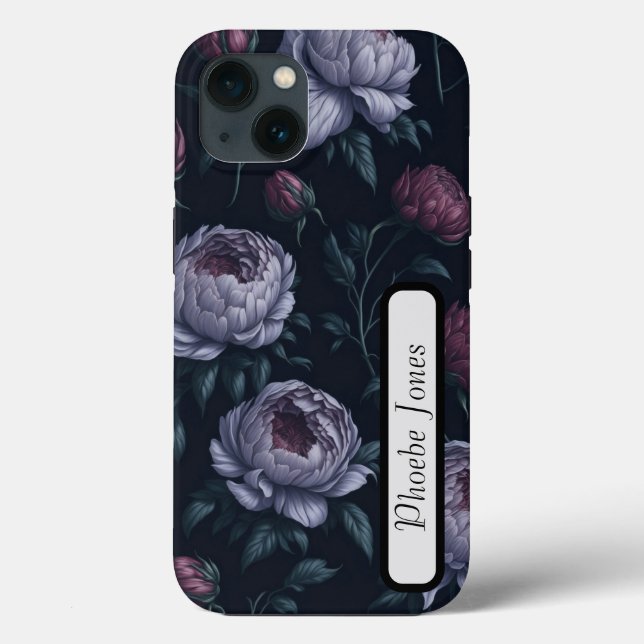 Coques Case-Mate iPhone Peonies personnalisées mignonnes Black Apple iPhon (Verso)