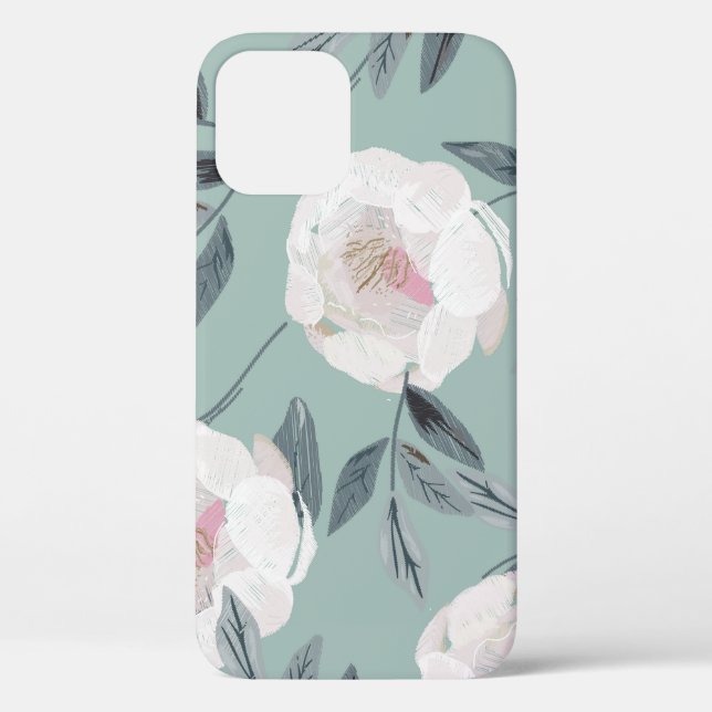 Coques Case-Mate iPhone Peonies Roses Blanches : Broderie Florale. (Verso)