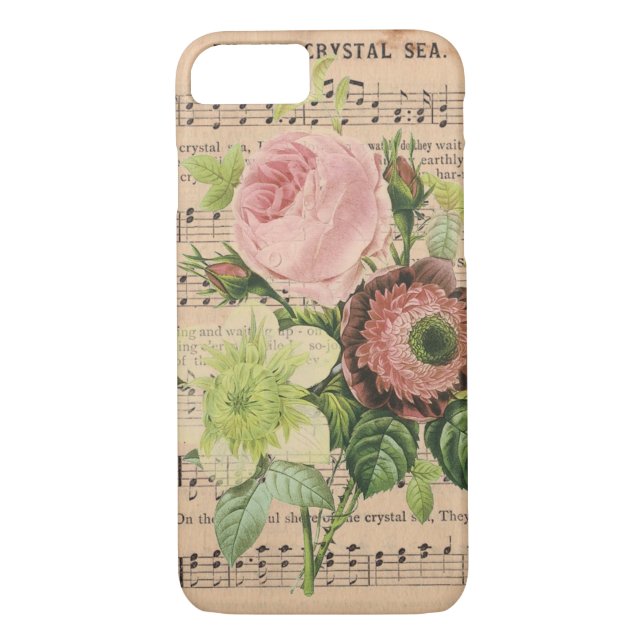 Coques Case-Mate iPhone Peonies vintages sur Partition (Dos)