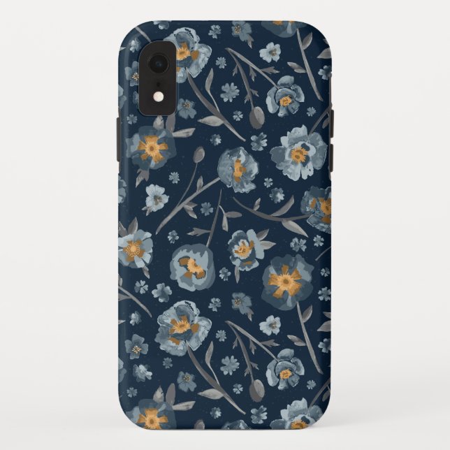 Coques Case-Mate iPhone Pépites Floral Modèle bleu (Dos)