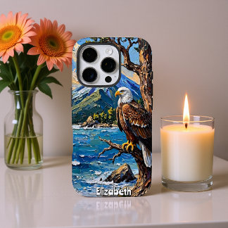 Coque iPhone 16 Pro Perche d'aigle : Montagne, Mer, Ciel