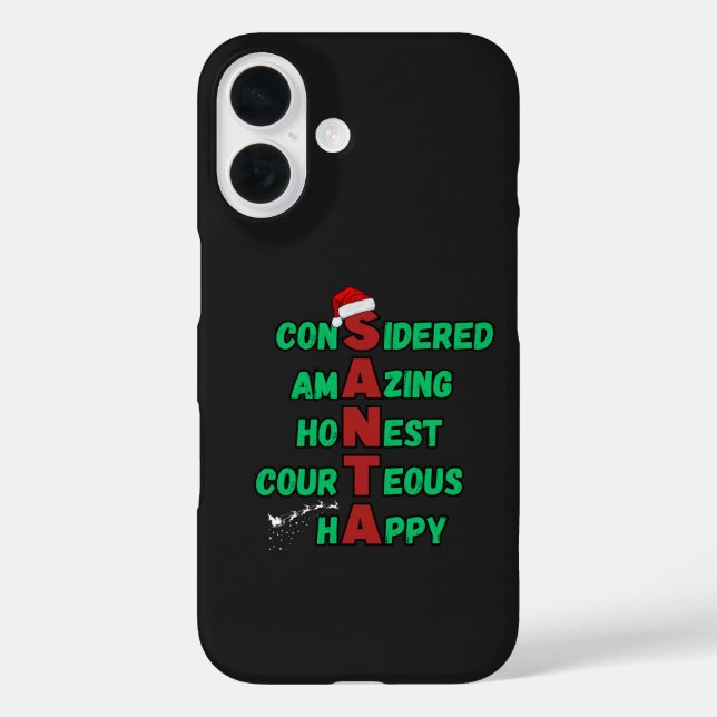 Coques Case-Mate iPhone Père Noël Acrostic Christmas Festive Cheer Mer (Verso)