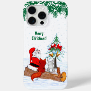 Coque Case-Mate iPhone Père Noël avec Renard de lapin et écureuil