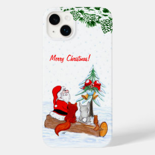 Coque Case-Mate iPhone Père Noël avec Renard de lapin et écureuil