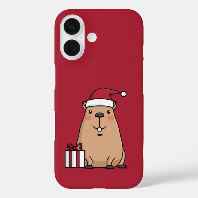 Coques Case-Mate iPhone Père Noël Capybara Holiday Fun (Verso)