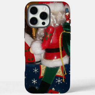 Coque iPhone 16 Pro Max Père Noël de Noël à cheval avec de l'art de la nei