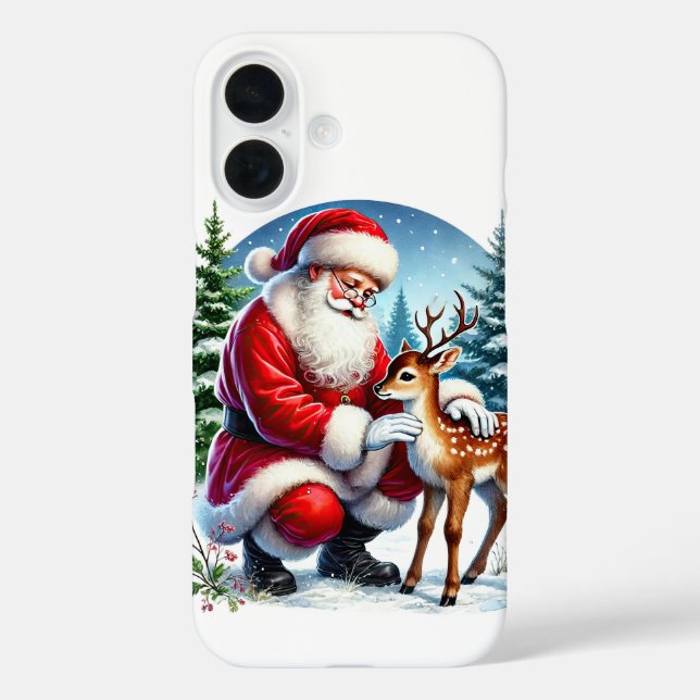 Coques Case-Mate iPhone Père Noël de Noël festif et cerf  (Verso)