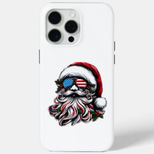 Coque Case-Mate iPhone Père Noël de Noël Patriotique/Américaine