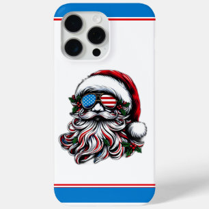 Coque Case-Mate iPhone Père Noël de Noël Patriotique/Américaine