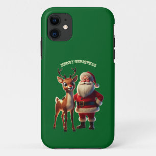 Case-Mate iPhone Case Père Noël et Rudolph le renne au nez rouge URM