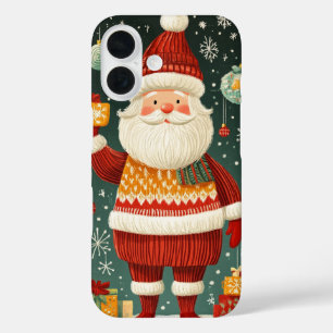 Coque Pour iPhone 16 Père Noël joyeux Cadeaux de fête de Noël