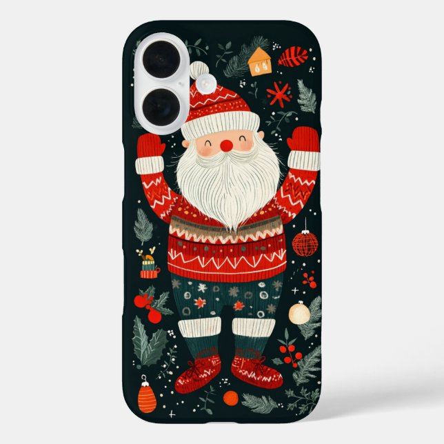 Coques Case-Mate iPhone Père Noël joyeux Éléments festifs d'hiver (Verso)
