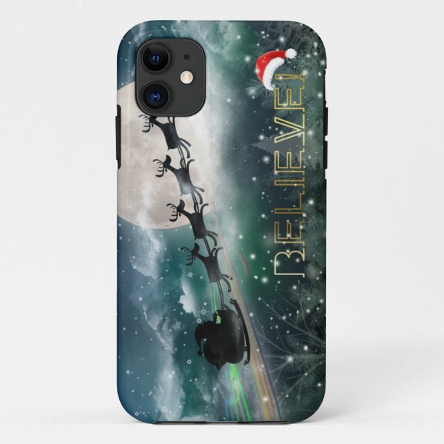 Coques Case-Mate iPhone Père Noël Midnight Ride Noël iPhone 5/5S Coques (Dos)