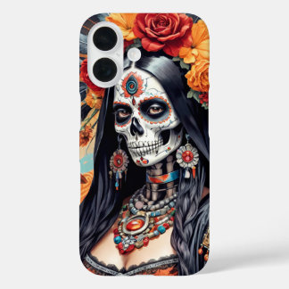 Coque Pour iPhone 16 Père Noël Muerte en costume traditionnel