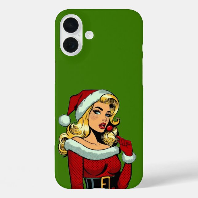 Coques Case-Mate iPhone Père Noël Pinup : Pop Art Glam (Verso)