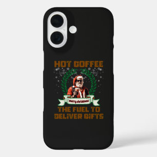 Coque Pour iPhone 16 Père Noël Trucker Café Livraison Fête Noël Ro