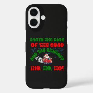 Coque Pour iPhone 16 Père Noël Trucker Christmas Road King Holiday Fest