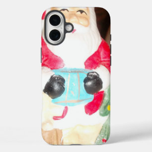 Coque Pour iPhone 16 Plus Père Noël vintage amusant avec neige   Ar Holiday 