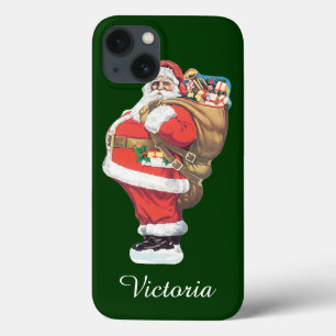Coque Case-Mate iPhone Père Noël vintage, découpage de Noël victorien