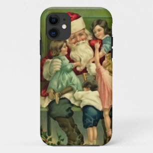 Coque iPhone 11 Père Noël vintage et cas de téléphone d'enfant