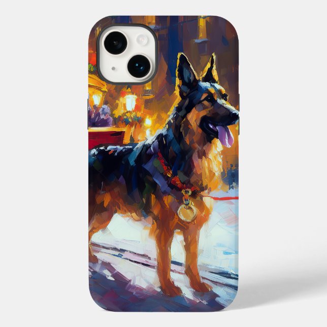 Coques Case-Mate iPhone Période de fêtes de Noël du Berger Allemand (Verso)