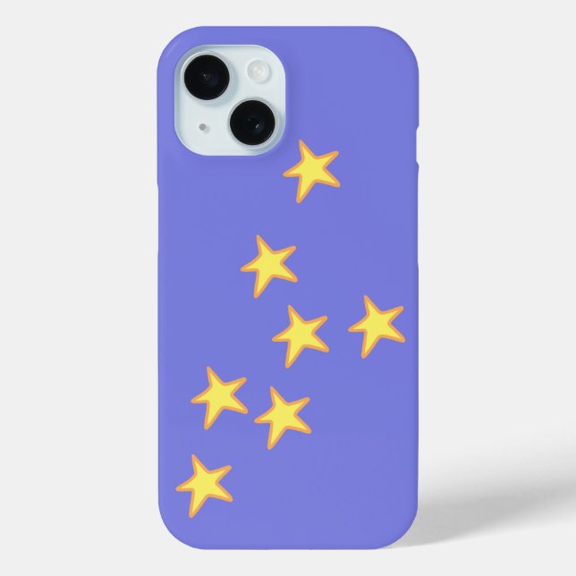 Coques Case-Mate iPhone Périwinkle avec étoiles jaunes (Verso)