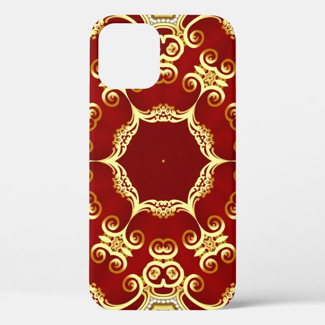 Coques Case-Mate iPhone Perle d'or : illustration de cadre décoratif. (Verso)