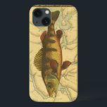 Coque Case-Mate iPhone Perle jaune sur la carte<br><div class="desc">Cette impression illustre une image artistique d'un poisson perché jaune. L'arrière - plan affiche une carte géographique vintage dans les tons beiges clairs. Le cadre marron ressemble à un motif en bois ancien avec des fleurs jaune-rouge aux bords. Un grand ajout à votre collection de pêche !</div>