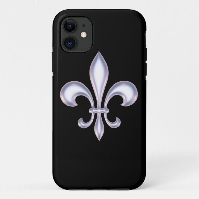 Coques Case-Mate iPhone Perle Style Fleur de Lis (Dos)