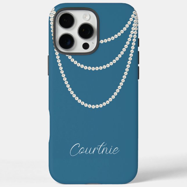 Coques Case-Mate iPhone Perles Bleues Bleues (Verso)
