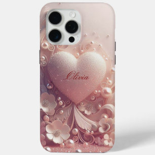 Coque Case-Mate iPhone Perles roses dorées élégantes et modernes