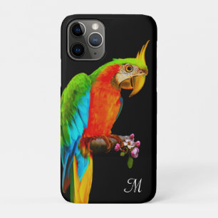 Case-Mate iPhone Case Perroquet arc-en-ciel tropical et monogramme