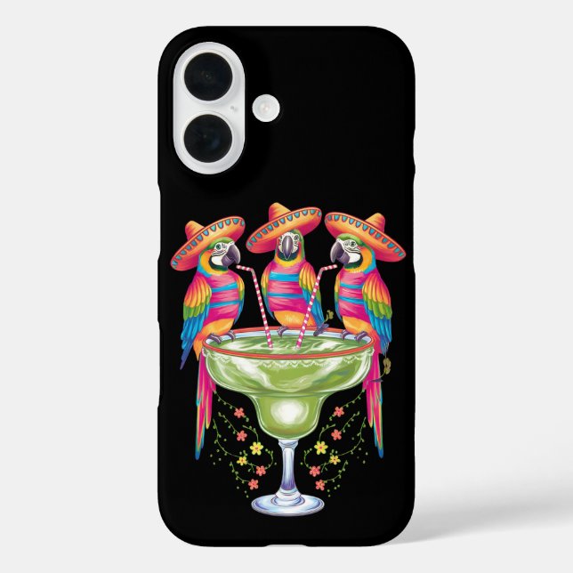 Coques Case-Mate iPhone Perroquet Cinco De Mayo Drôle Boire Fiesta Mexicai (Verso)