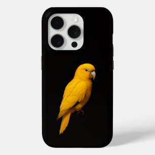 Coque Case-Mate iPhone Perroquet doré Black 4 Luxe iPhone 15 Pro Mate