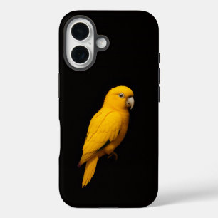 Coque Pour iPhone 16 Perroquet doré Black 4 Luxe iPhone 16 Mate